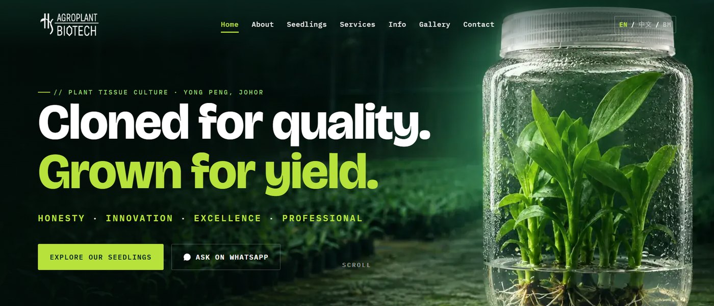 Lucco 重建的 HS Agroplant Biotech 网站